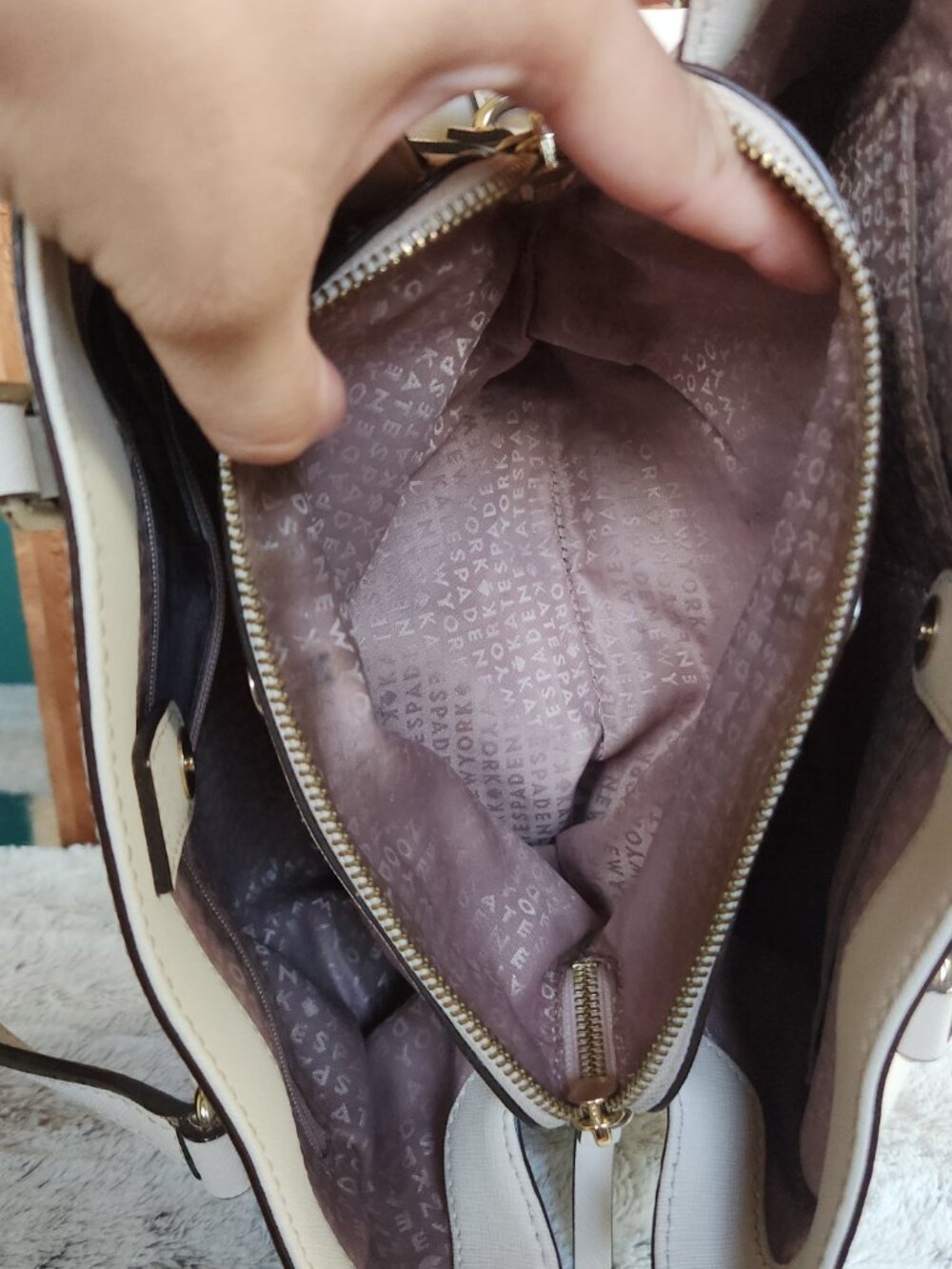 Kate Spade Laurel Way Evangelie Satchel - Almond (Flaws) - Picture 10 of 13